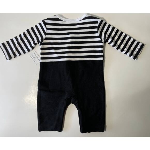 Way To Celebrate Halloween Black White Pirate Coverall Bodysuit 3-6 Months Baby - Picture 3 of 8